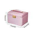 thumbnail image 3 of AnuirheiH Women's Jewelry Box,Senior PU Leather,3 Layer Medium Sized Jewelry Storage Box with Lock,Portable Travel Jewelry case for Earrings Bracelets Rings, 3 of 5