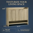 thumbnail image 5 of OAKHAM Fluted Shoe Cabinet with 3 Adjustable Shelves and 3 Doors, 6-Tier Shoe Storage Cabinet for Entryway Hallway, Sunwashed Ash Oak, 5 of 6