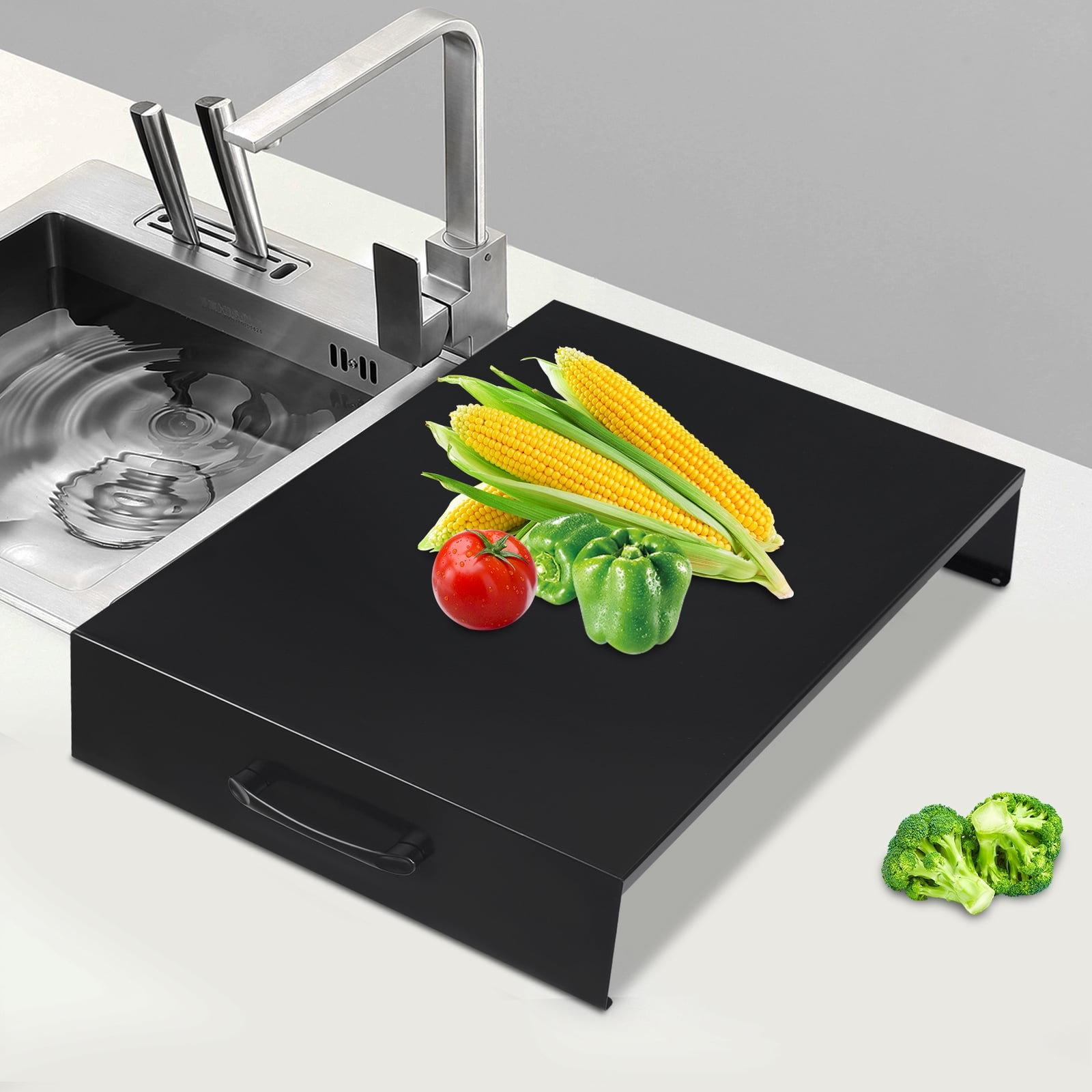Dwellnix 54 37 9cm Stove Top Cover noodle Board W Handle Black Kitchen Restaurant Rv