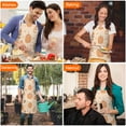 thumbnail image 4 of Fall Pumpkins Leaves Pattern Apron-Garden Aprons for Women with Pockets-Cotton Linen Waterproof Kitchen Cooking Gardening Aprons Adjustable for Kitchen,Cooking,BBQ and Salon 33"x27", 4 of 7