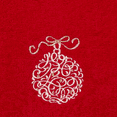 thumbnail image 2 of Serafina Home Christmas Theme Red White Towel Set: Modern Scroll Ornament Design, Set of 2 (18" x 12" Inch), 2 of 6