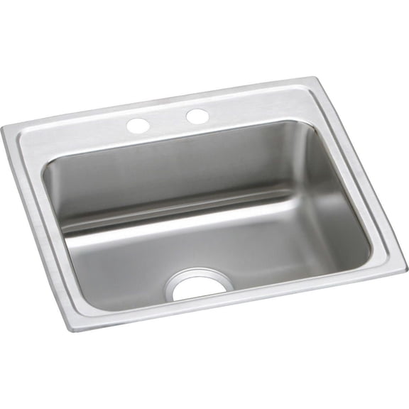 Elkay LRAD2219603 Lustertone Stainless Steel 22" x 19-1/2" x 6", Single Bowl Top Mount ADA Sink Lustertone