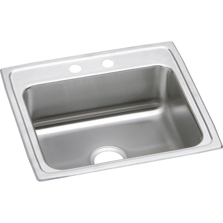 Elkay LRAD2219603 Lustertone Stainless Steel 22 x 19-1/2 x 6 Single Bowl Top Mount ADA Sink Lustertone