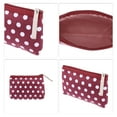 thumbnail image 3 of 1pc Women Durable Dots Cosmetic Bag for Travel Vacation Bathing Wedding Wine Red Canvas, 3 of 3