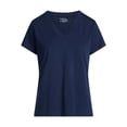 thumbnail image 5 of Time and Tru Women's Slub V Neck Tee with Short Sleeves, Sizes XS-XXXL, 5 of 5