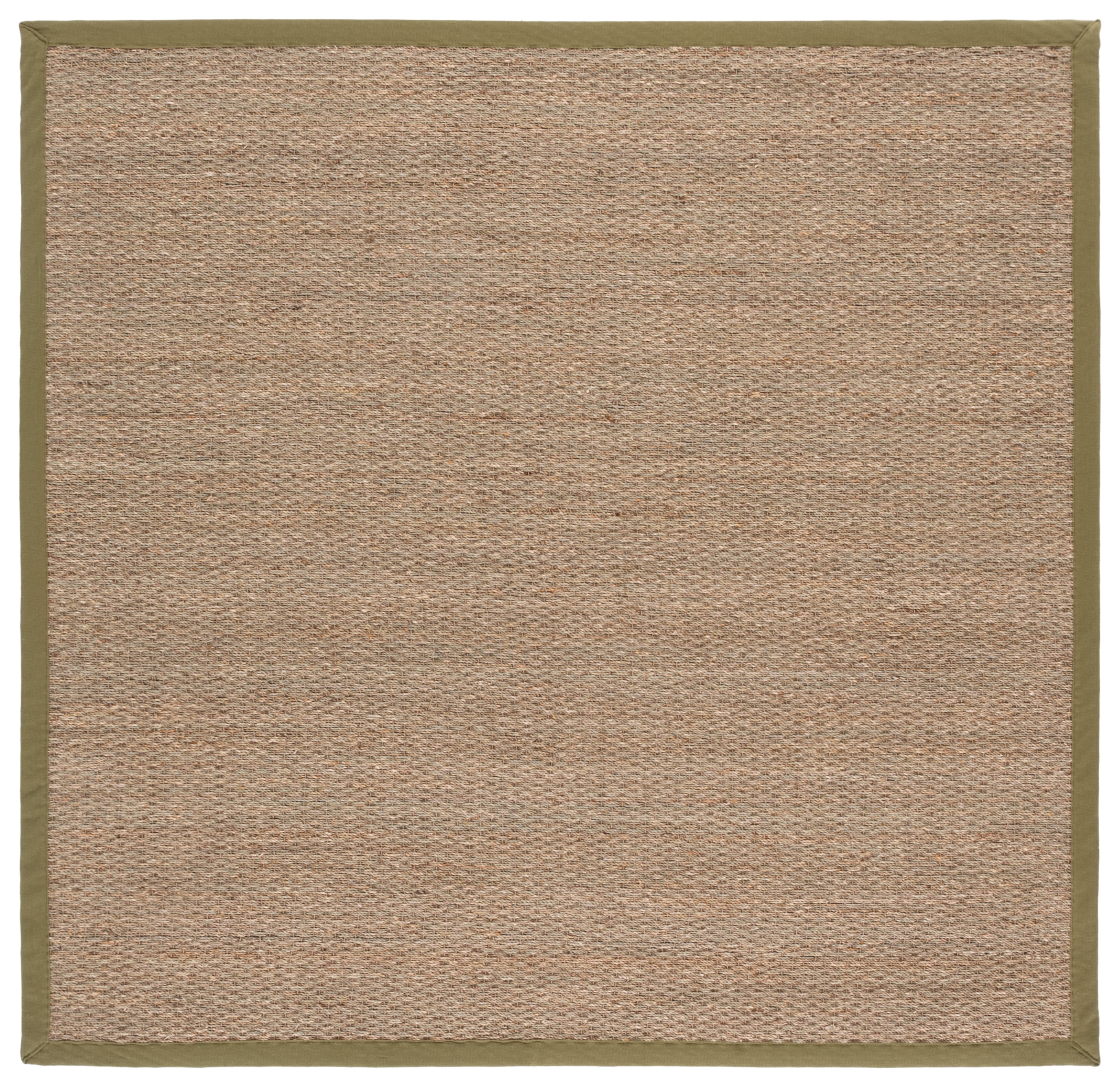 Safavieh Natural Fiber Maksim Border Area Rug, Natural/Olive, 6' x 6' Square