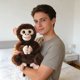 thumbnail image 5 of Muñeca Muñeco de mono de ojos grandes,peluche adorable,almohada para niños,muñeco de trapo suave,regalo de cumpleaños para niñas (marrón oscuro,1 pieza) Rkxzt, 5 of 9