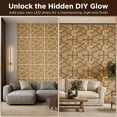 thumbnail image 5 of Fahomiss Abstract Geometric Acoustic Wood Slat Wall Tiles 4-Pack 24"x24", 3D Panel, Walnut, 5 of 11