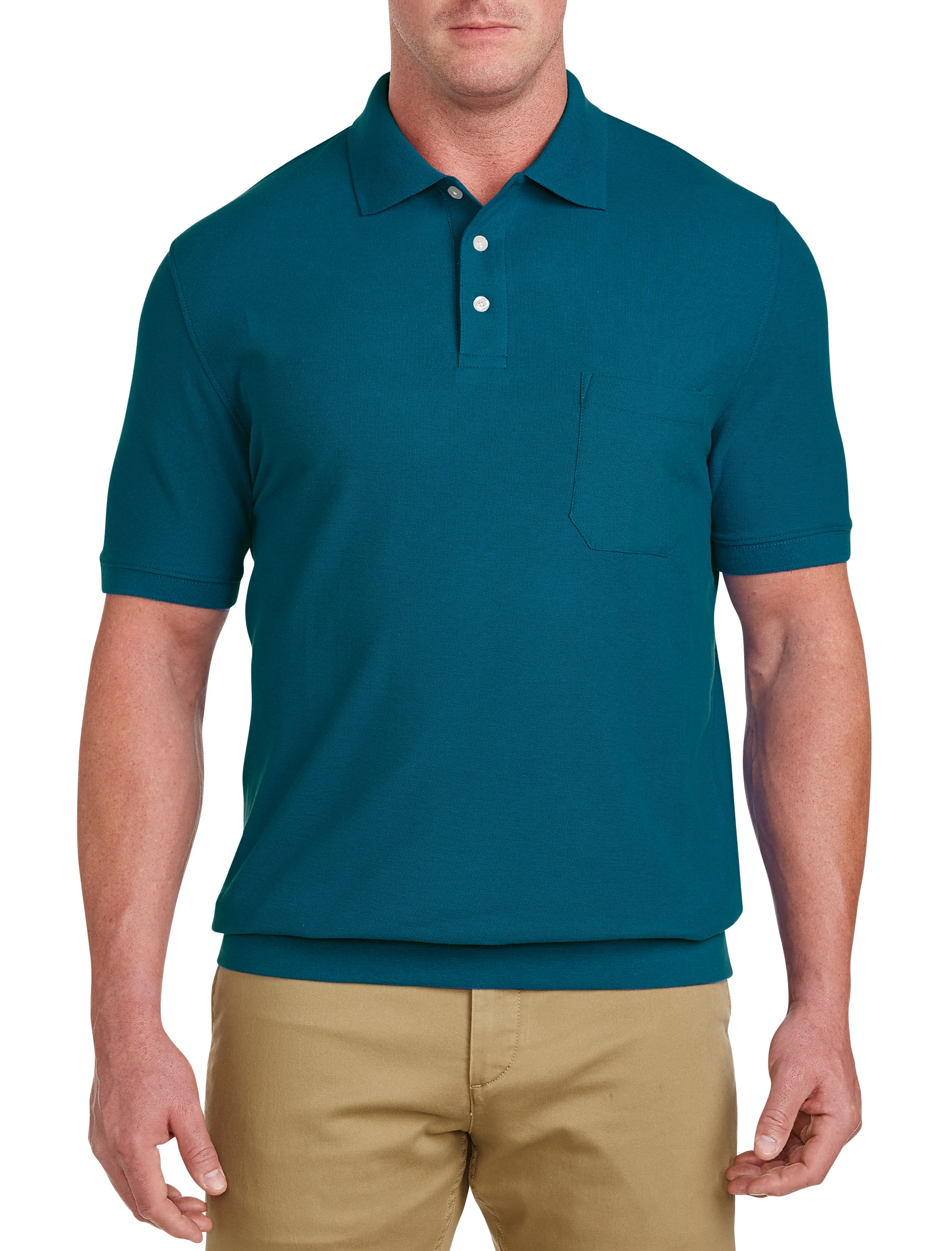 Harbor Bay by DXL Big and Tall Men's Banded-Bottom Pique Polo Shirt ...