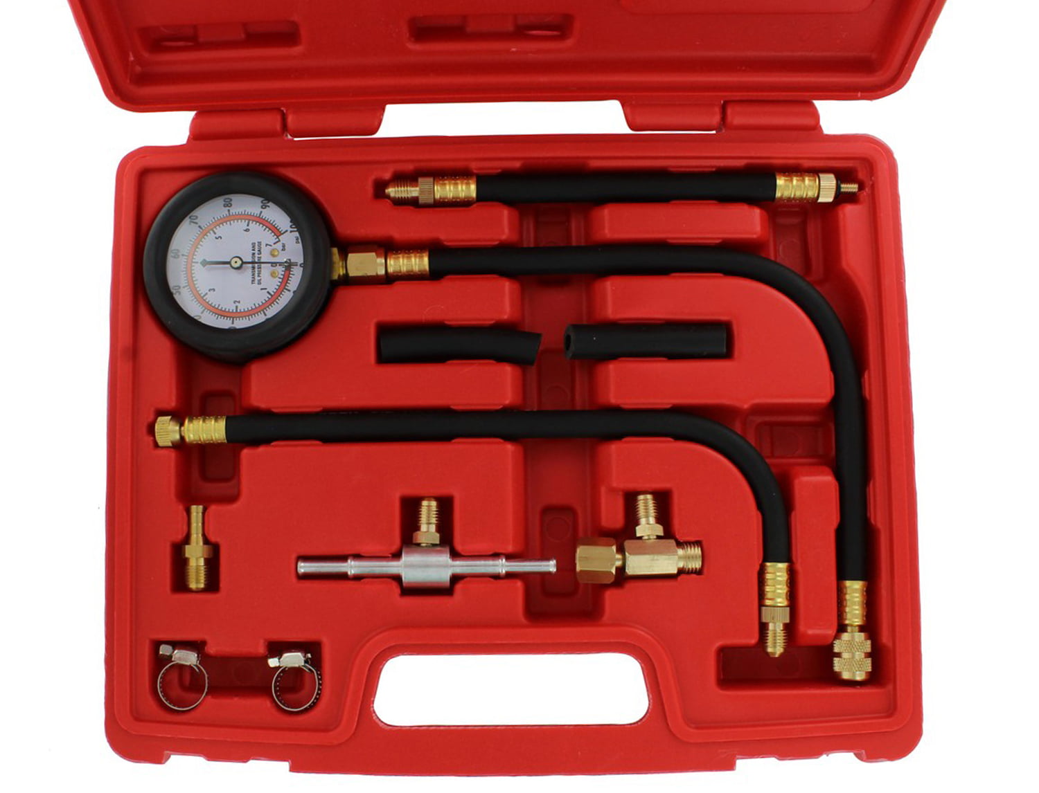 Fuel Injection Pump Pressure Test Meter Gauge Universal Tool Set 