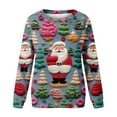 thumbnail image 4 of Herrnalise Womens Tops Fashion Pullover Round-Neck Long Sleeve Christmas Printed Blouses Sweatshirt Tops Gifts for Women, 4 of 5