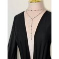 thumbnail image 4 of Black Deep V-Neck Long Bell Sleeve Sheer Mesh Backless Mini Dress For, 4 of 11
