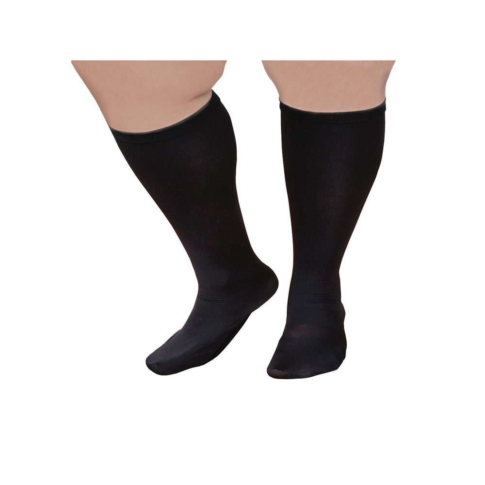 Unisex Extra Wide Moderate Compression Knee High Socks Up to XW / 4E