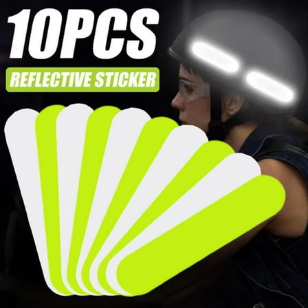 QHUDLV Reflective Helmet Stripes,10pcs Safety Warning Stickers,Motorcycle Gear Accessories
