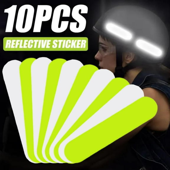 QHUDLV Reflective Helmet Stripes,10pcs Safety Warning Stickers,Motorcycle Gear Accessories