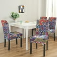 thumbnail image 2 of Set of 4 Stretch Dining Chair Covers, Bohemian Style Polyester Slipcovers Featuring Retro, Vintage, Nordic Style, Tribal Style, Rustic, Artistic Patterns, Washable and Removable, 2 of 6