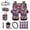 Pug Colorful Flower, variant on Yuyamidu Pug Auto Seat Cover Full Set of 15 Colorful Flower Car Steering Wheel Protector Seatbelt Strap Pad Trash Can Mount Storage Pocket Cup Holders Rearview Mirror Cover Keychain Universal Fit
