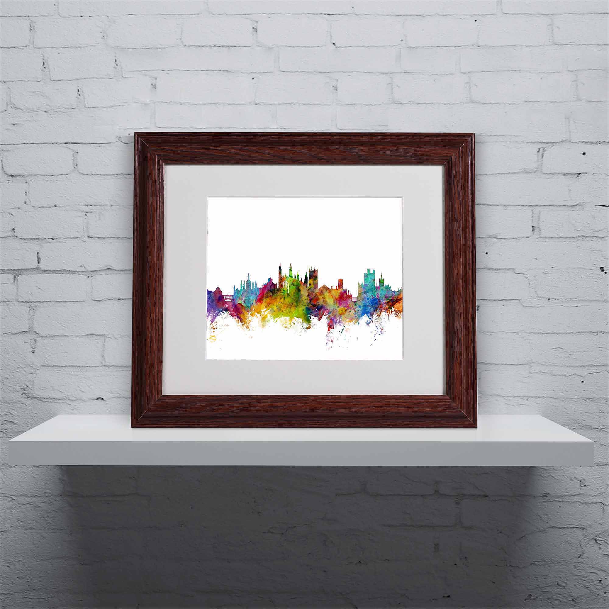 "Cambridge England Skyline" Canvas Art by Michael Tompsett, Wood Frame