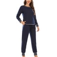thumbnail image 1 of KIHOUT Womens Pajamas Fashion Color Sets Wear Lounge Wear Home Sleep Set Tops+Pants, 1 of 9