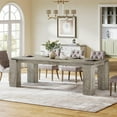 thumbnail image 4 of Tribesigns 86-Inch Large Dining Table for 8 People, Wood Farmhouse Kitchen Table with Thick Legs for Dining Room, 4 of 5
