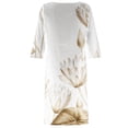 thumbnail image 4 of Robe de Mode pour Femmes Coton Lin Été Rétro Décontracté Pull Imprimé Sexy Manches Courtes Robe, 4 of 4