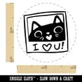 thumbnail image 2 of Cute Loving Kitty Cat Photo Self-Inking Rubber Stamp Ink Stamper for Stamping Crafting Planners - Blue Ink - Mini 1/2 Inch, 2 of 7