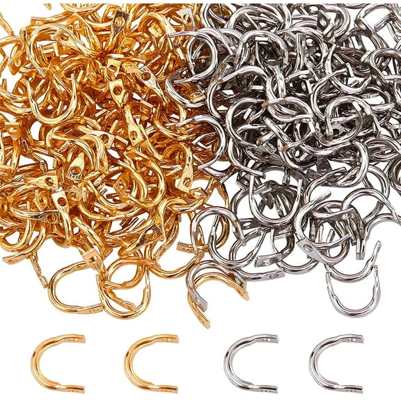300pcs Fishing Spinner Clevis Spinnerbait Clevis U-Shaped Brass Links 2 Colors Easy Spin Spinner Clevis Spinner Blade Clevis