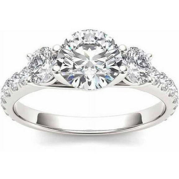 2 Carat T.W. Diamond Three-Stone Engagement Ring in 14kt White Gold