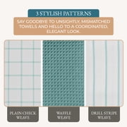Kitchen Towels Set - Pack of 6 Cotton Dish Towels for Drying Dishes, 18”x 28”, Kitchen Hand Towels, Quick Drying Kitchen Towel Set - Aqua