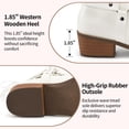 thumbnail image 4 of Ecetana Cowboy Boots for Women Western Booties Comfort Riding Rivet Mid Calf Boots, 4 of 7