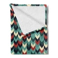 thumbnail image 2 of Teal Soft Flannel Fleece Throw Blanket, Vertical Chevron Triangles Abstract Arrow Motifs Zigzag Herringbone Pattern Vintage, Cozy Plush for Indoor and Outdoor Use, 50" x 70", Multicolor, by Ambesonne, 2 of 5