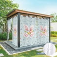 thumbnail image 6 of Outdoor Curtains for Patio Waterproof, Easter Outdoor Privacy Panels Grommet, Spring Rabbits Ears Feet Flowers Wooden Grain Blackout Outside Curtains for Porch/Cabana/Pergola/Gazebo 54"x108", 1 Panel, 6 of 8