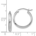 thumbnail image 2 of 14k White Gold Polished Hoop Earrings - 1.3 Grams - Measures 18x18mm Wide 2.75mm Thick, 2 of 2