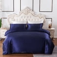 thumbnail image 2 of Home textile kit simulation silk solid color bedding comfortable and breathable duvet cover, 2 of 6
