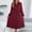 Wine, variant on Womens Fall Long Sleeve Dress, Casual V Neck Pleated A Line Flowy Midi Dresses,Dresses for Women Green M(M)