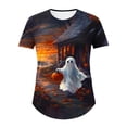 thumbnail image 6 of Plus Size Women's Halloween Ghost Printed T-Shirt Summer Fall Crewneck Short Sleeve Graphic Tee Tops M-5XL, 6 of 6