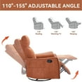 thumbnail image 6 of Heat Massage Manual Recliner Chair with 360° Swivel, Rocker & Lumbar Heat, 8-Point Vibration, Heavy Duty Fabric for Living Room, Home Theater, Orange, 6 of 12