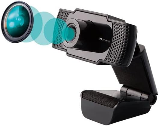 SLIDE INNOVATIONS 1080P HD Webcam, Computer Camera with Microphone, Mini Tripod & Privacy Lens