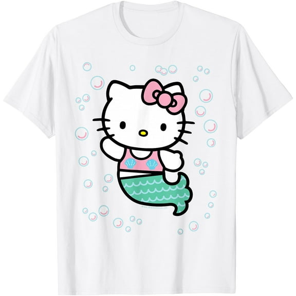 Hello Kitty Mermaid Cute DTG Print Unisex T-Shirt