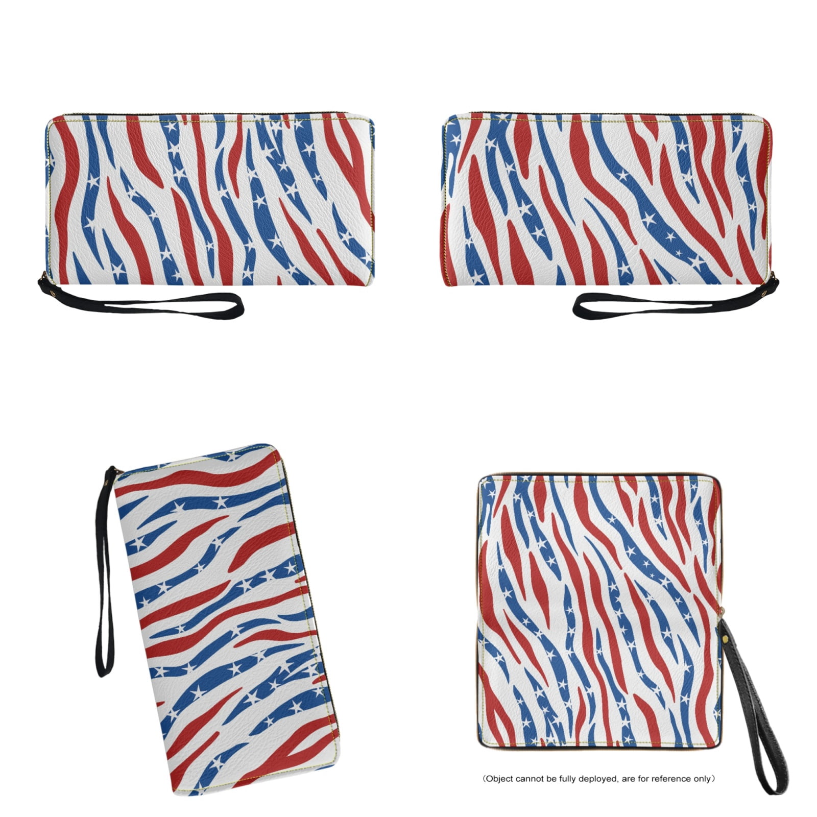 ZUXONGSY American Flag Zebra Stripe Print Purse and Wallet Set of 2 for Ladies Girls Waterproof Top Handle Satchel Work Bag Shoulder Bag PU Wallet with Handle for Excursions Vacation
