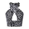 thumbnail image 4 of Sexy Casual Mujer Sin mangas Impreso Camis Cuello halter Tops Señoras Ahueca hacia fuera el chaleco Pompotops lopia997477, 4 of 8