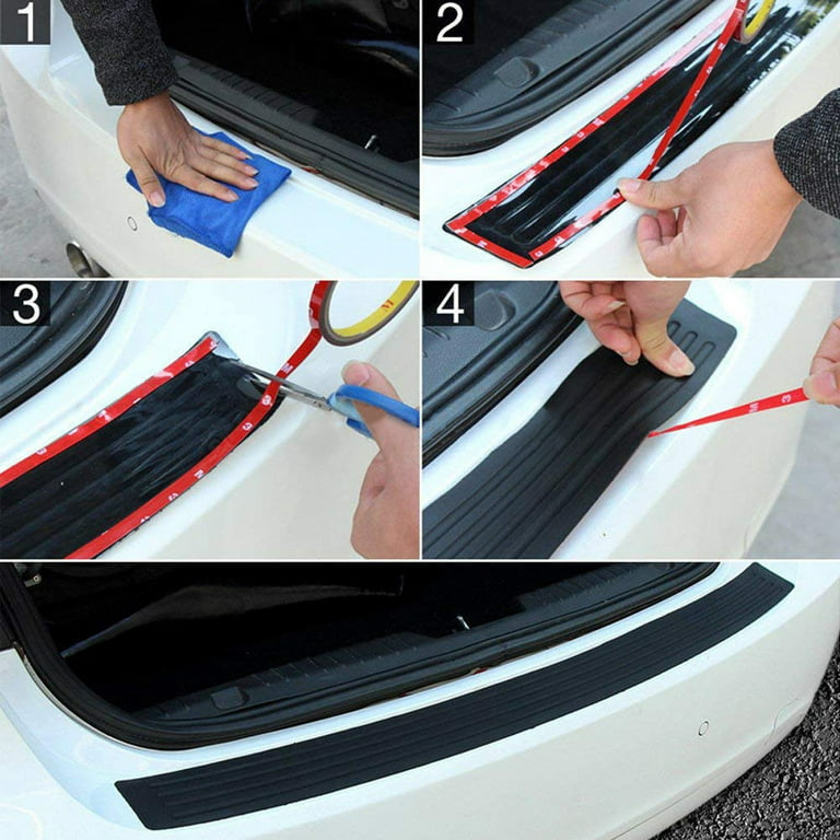Cheap Universal 90*8cm 104*9cm Car Trunk Door Sill Plate Protector Rear  Bumper Guard Rubber Mouldings Pad Trim Cover Strip Car
