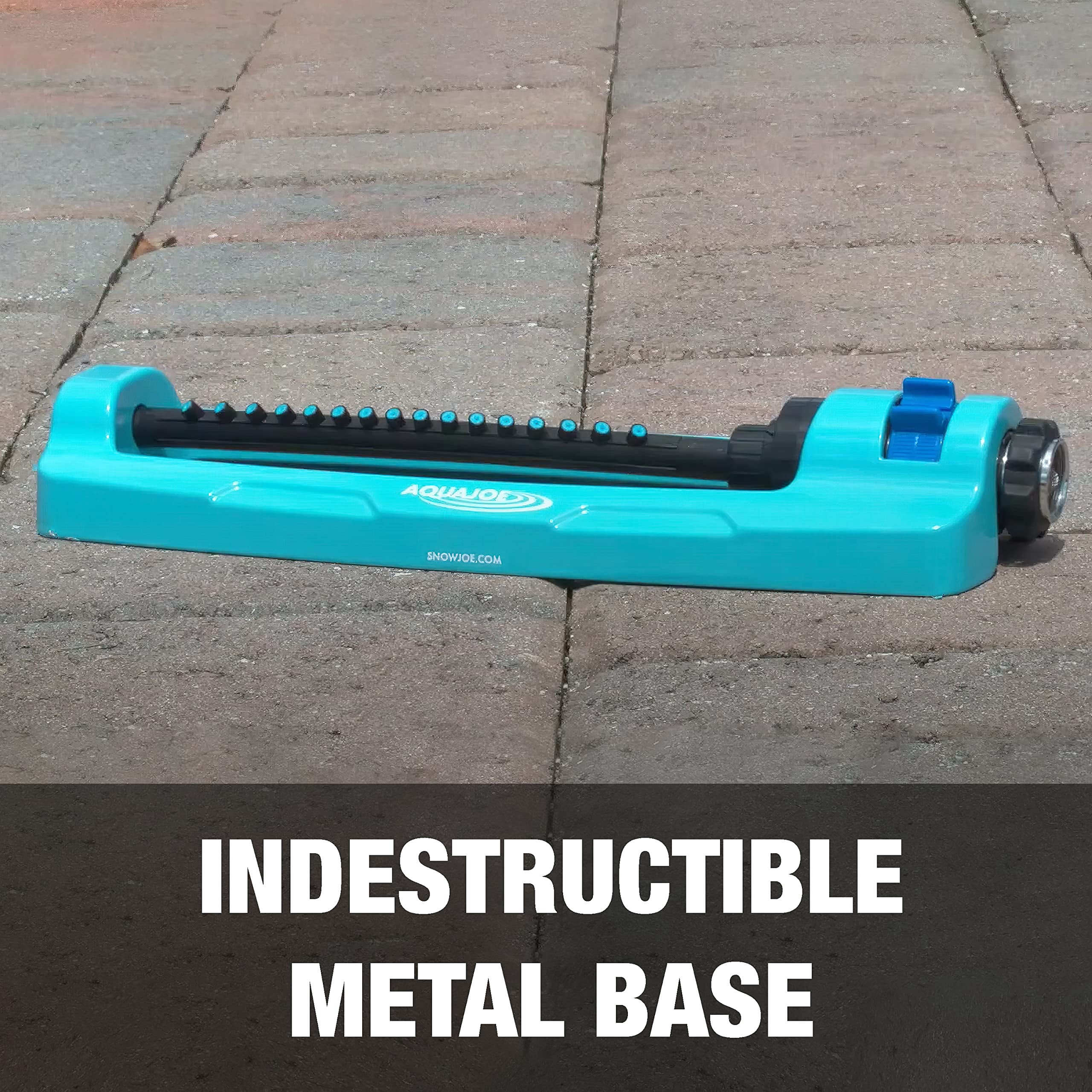 Restored Aqua Joe SJI-OMS16 Indestructible Metal Base Oscillating Sprinkler with Adjustable Spray, 3600-Square Foot Coverage (Refurbished)
