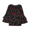 thumbnail image 2 of Alfani Blusa con ribete de malla para mujer, negro, grande Alfani Pull-over, 2 of 2