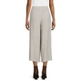thumbnail image 5 of Time and Tru Women's High Rise Wide Leg Crop Linen Pants, 5 of 5