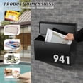thumbnail image 3 of Wall-Mount Mailbox for House, Large Capacity Mail Box, Galvanized Steel Rust-Proof Metal Post Box, Mailboxes for Outside,15.7"x9.9"x4.9" Black, 3 of 7