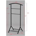 thumbnail image 2 of Black Metal Coat Suit Valet Stand Organizer Rack With Storage Shelf, 2 of 2