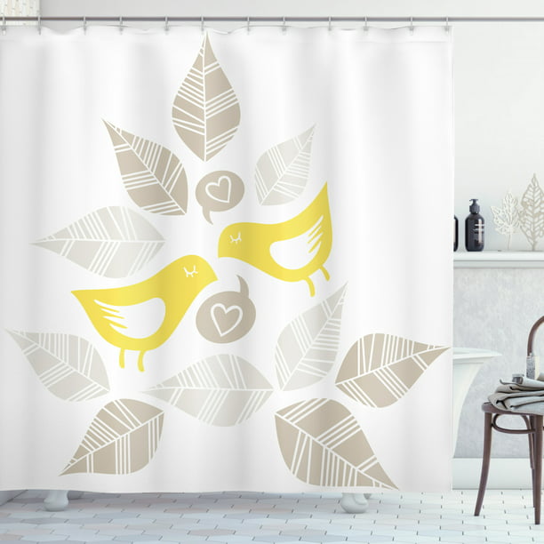 Bird Shower Curtain Abstract Modern, White Bird Shower Curtain Hooks
