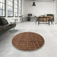 thumbnail image 4 of Ahgly Company Machine Washable Indoor Round Abstract Red Brown Area Rugs, 6' Round, 4 of 7