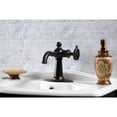 thumbnail image 3 of Kingston Brass KSD354RKXNB Webb One-Handle Single-Hole Bathroom Faucet with Knurled Handle and Push Pop-Up Drain, Naples Bronze, 3 of 7